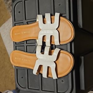 Kelly and Katie white slip on sandals size 7.5
